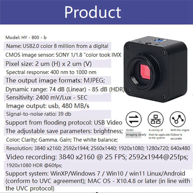【A17Z】Microscope Camera Kit Mi - 4K Microscope Camera Sony Sensor 评论和价格