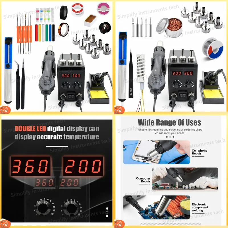 8586D Soldering Station 2 in 1 - 2 In 1 Soldering Rework Station 750W 评论和价格